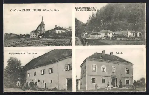 AK Allerheiligen, Kappelmüllers Gasthaus, Kögelschmiede mit Elektrizitätswerk