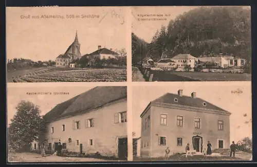 AK Allerheiligen, Kappelmüllers Gasthaus, Kögelschmiede mit Elektrizitätswerk