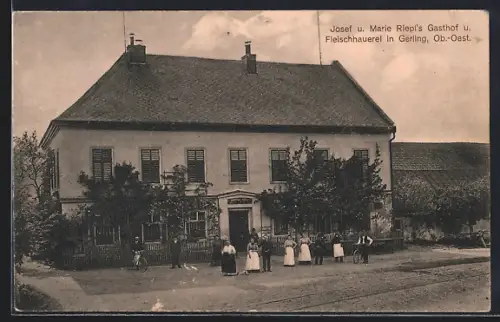 AK Herzogsdorf /Ob.-Oest., Gerling, Gasthof und Fleischhauerei Josef und Marie Riepl