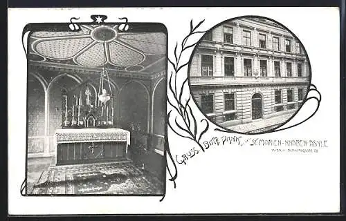 AK Wien, St. Marien-Knaben-Asyl, Bernardgasse 27, Aussen- u. Innenansicht