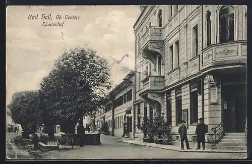 AK Bad Hall, Strassenpartie am Emilienhof