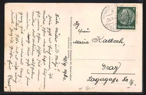 AK Heiligenkreuz im Lafnitztal, Ortsansicht aus der Vogelschau