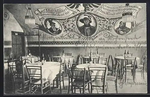 AK Salzburg, Gasthaus zum Andre Hofer, Steingasse 65, Innenansicht