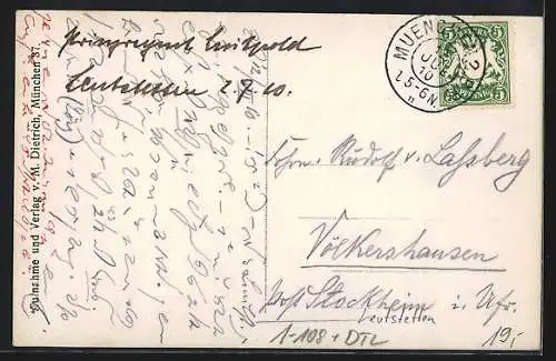 Foto-AK München, Prinzregent Luitpold von Bayern redet von seiner Kutsche aus mit einem Mädchen
