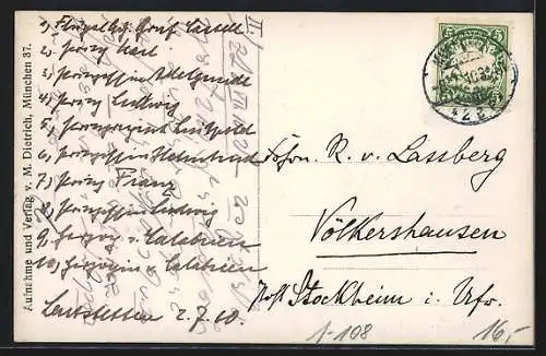 AK König Ludwig III. und Prinzregent Luitpold von Bayern mit Familie
