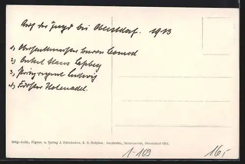 Foto-AK König Ludwig III. mit Gefolge bei der Jagd, erlegte Gämse
