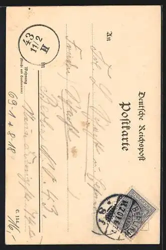 Künstler-AK Berlin, Grusskarte vom Aerzte-Winterfest 1901 des A.-V. O. B., Clown