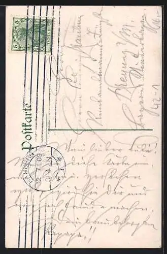 AK Hamburg, XVI. Deutsches Bundesschiessen 1909, Passagierdampfer im Hafen