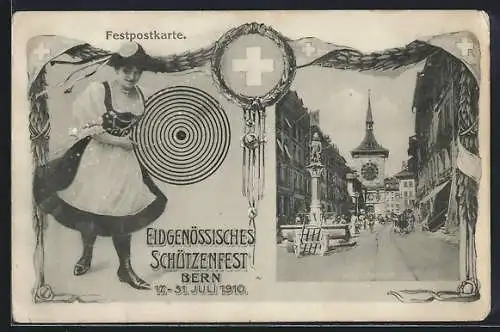 AK Bern, Eidgenössisches Schützenfest 1910, Zeitglockenturm
