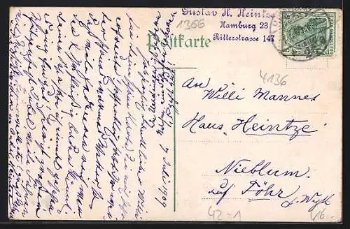 Künstler-AK Hamburg, XVI. Deutsches Bundesschiessen 1909, Hafen bei Nacht