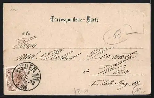 AK Wien, Kaiser-Jubiläums- & V. Oesterr. Bundes-Schiessen 1898, Festhalle, Cafe, Gabentempel