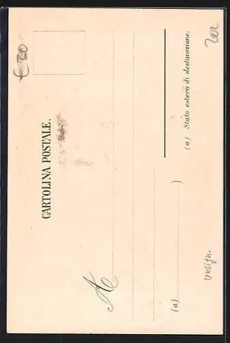 Künstler-Lithographie Paul Hey unsign.: Bordighera, Blumenwiese vor dem Ort