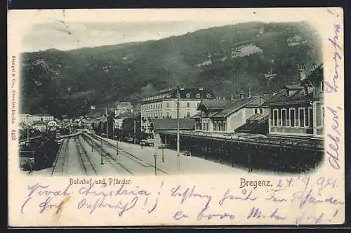 AK Bregenz, Bahnhof und Pfänder