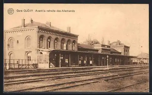 AK Quévy, La gare avant la retraite des Allemands
