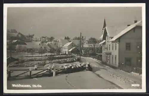 AK Waldhausen /Ob.-Oe., Ortsansicht im Winter
