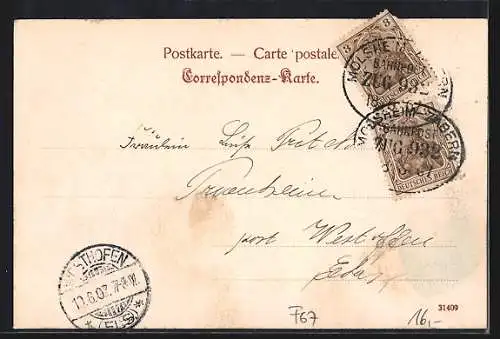 AK Wasslen /Els., Platzpartie aus Sicht eines Betrunkenen