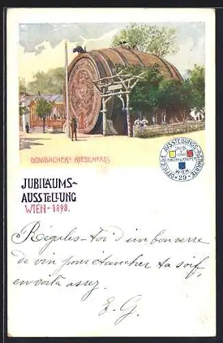 AK Wien, Jubiläums-Ausstellung 1898, Dombacher`s Riesenfass