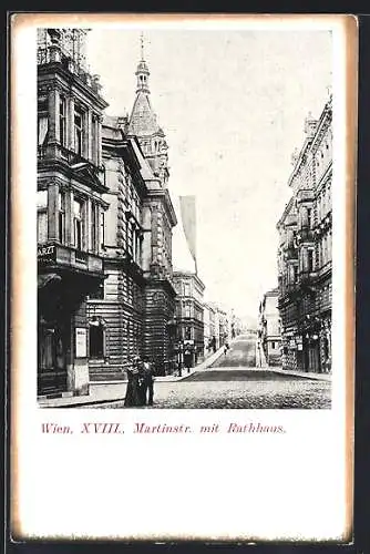 AK Wien, Martinstrasse mit Rathaus