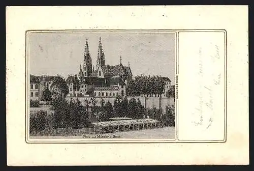 Seiden-AK Basel, Pfalz mit Münster
