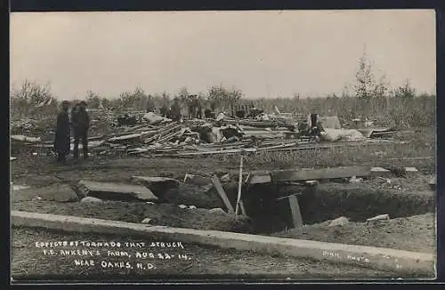 AK Oakes, ND, Effects of Tornado that struck F. E. Ankeny`s Farm, 1914