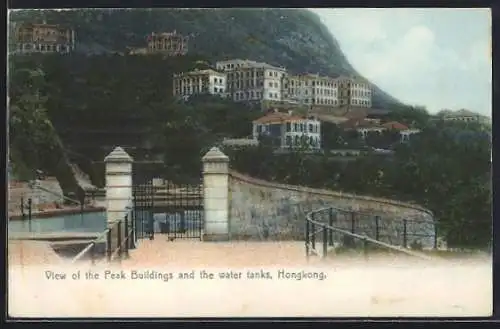 AK Hongkong, View of the Peak Buildings and the water tanks