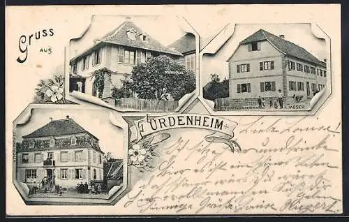 AK Fürdenheim, Gasthaus zum goldenen Hahn, Bes. K. Moder, Pfarrhaus