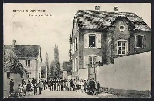 AK Odratzheim, Pfarrhaus und Schule