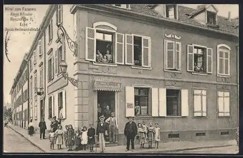AK Mülhausen /Elsass, Hôtel zum Fasanen, Bes. Aloys Albisser, Runzstrasse 11