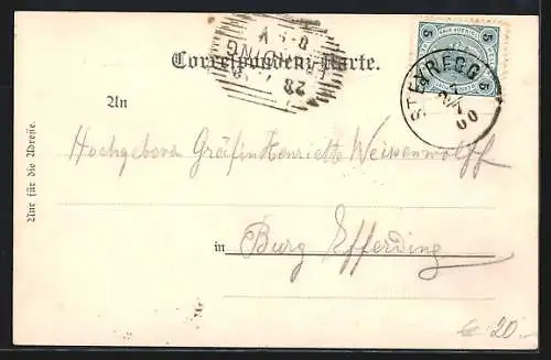 AK Steyregg, Johann Deixler`s Gasthaus, Schloss mit Platz