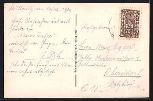 AK Leopoldschlag /Ob.-Öst., Wullowitz, Feldpartien, Weiher, grosses Gebäude
