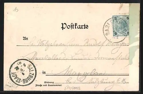 AK Sarleinsbach /O. Ö., Platz, Handlung H. Ecker, Platz, Ortsansicht