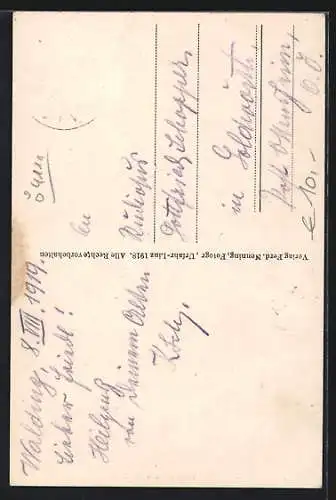 AK Walding, Georg Grubers Gasthaus zur Post, Ortsansicht