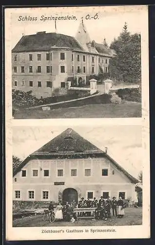 AK Sarleinsbach /O.-Ö., Sprinzenstein, Zöchbauer`s Gasthaus, das Schloss