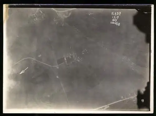 Fotografie Luftbild Fl.A.257 Frankreich Flandern, vom 01.05.1917, vom Luftschiff aus
