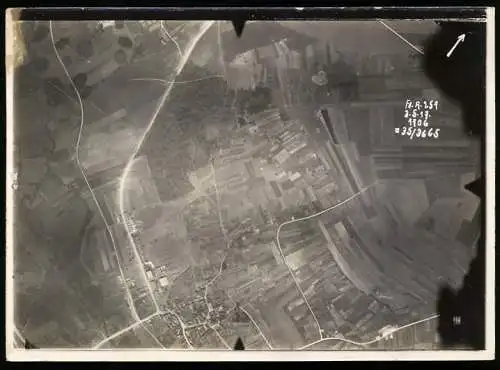 Fotografie Luftbild Fl.A.257 Frankreich Flandern, vom 03.05.1917