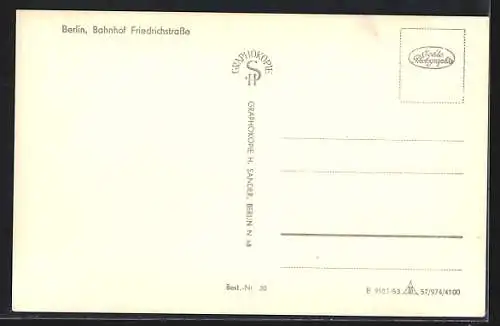 AK Berlin, Bahnhof Friedrichstrasse