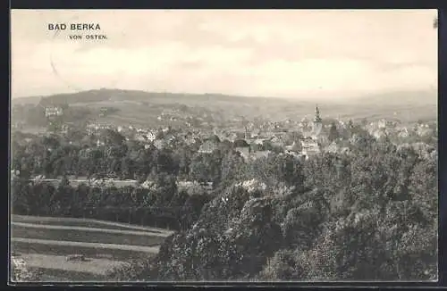 AK Bad Berka, Teilansicht mit Kirche von Osten