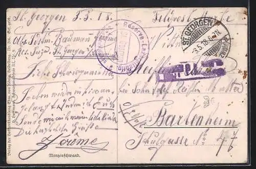 Künstler-AK Heinrich Hoffmann: Menzenschwand, Gesamtansicht mit Bergen