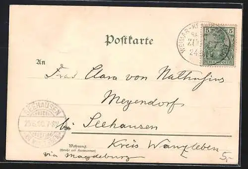 AK Weimar / Thüringen, Residenzschloss mit Strassenpartie