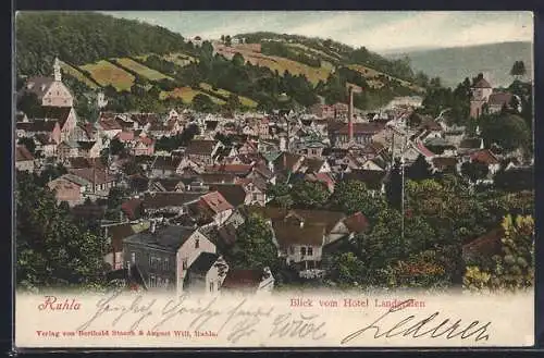 AK Ruhla, Blick vom Hotel Landgrafen