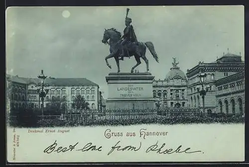 Mondschein-AK Hannover, Denkmal Ernst August