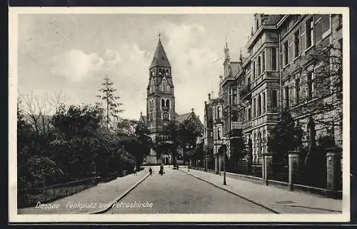 AK Dessau, Frunkplatz und Petruskirche