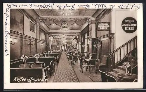 AK Berlin, Cafe Imperator, Friedrichstr. 67, Taubenstr. 15, Mohrenstr. 49, Innenansicht