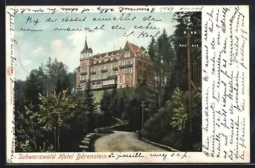 AK Bühl / Bühlerthal, Weg zum Schwarzwald Hotel Bärenstein