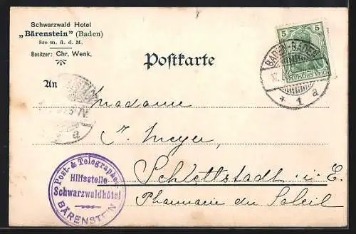 AK Bühl / Bühlerthal, Weg zum Schwarzwald Hotel Bärenstein