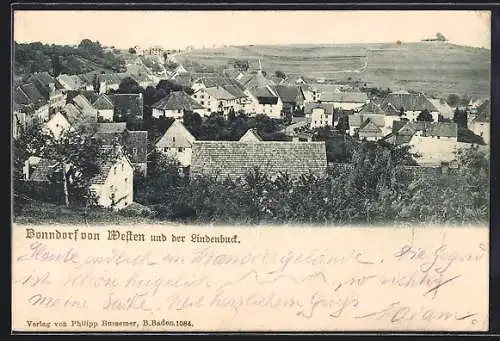 AK Bonndorf / Schwarzwald, Teilansicht von Westen und der Lindenbuck