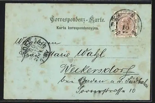 Mondschein-AK Krakau, Hauptring und Rathausturm