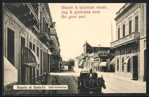 AK Rosario de Santa-Fé, Calle Corrientes, Strassenpartie