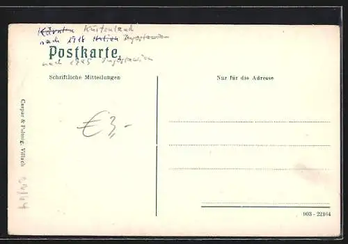 AK Predil, Ortsansicht mit dem Mangart
