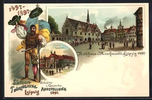 Lithographie Leipzig, Sächsisch-Thüringische Industrie- & Gewerbe Ausstellung 1897